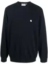 Carhartt Madison Cotton Sweater With Ribbed Cuffs And Hem In Blue