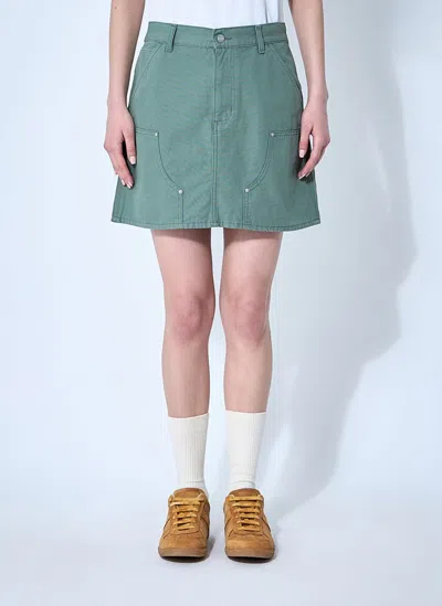 Carhartt Mini Skirt "maeve Double Knee" In Green