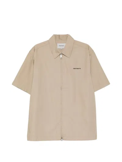 Carhartt Wip Main Cotton Shirt In Neutral