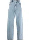 Carhartt Wide Leg Cotton Blend Denim Trousers