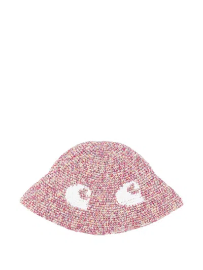Carhartt Wip Main Eyes Cotton Beanie In Pink