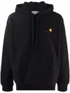 Carhartt Wip Main Logo Cotton Blend Hoodie In Black