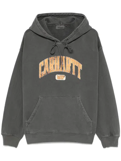 Carhartt Wip Main Logo Cotton Hoodie In Black