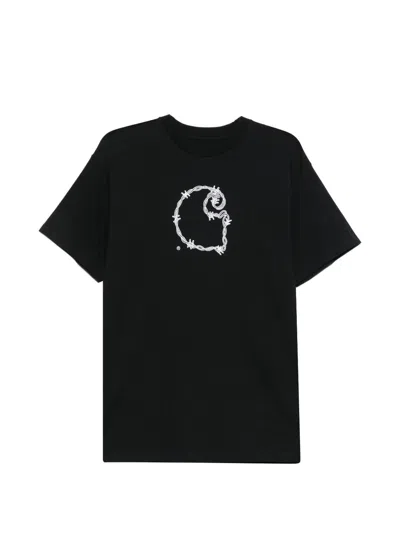Carhartt Wip Main Logo Cotton T Shirt In Black