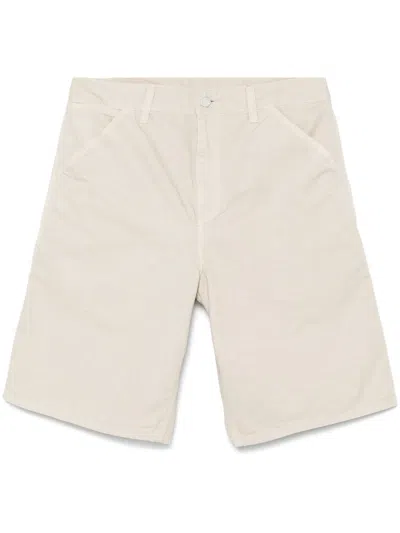 Carhartt Wip Main Single Knee Cotton Shorts In Neutral