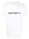 Carhartt Wip Main S/s Script Cotton T Shirt In White