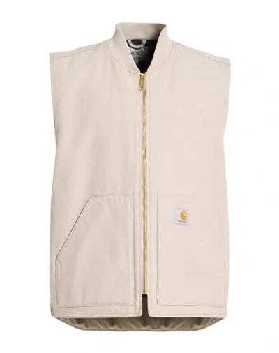 Carhartt Wip Man Vest Beige Size M Organic Cotton In Animal Print