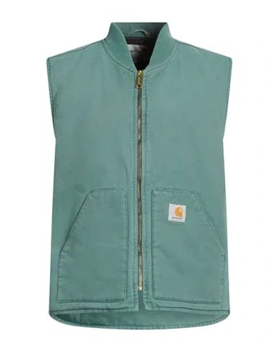 Carhartt Wip Man Vest Deep Teal Size Xl Organic Cotton In Multi