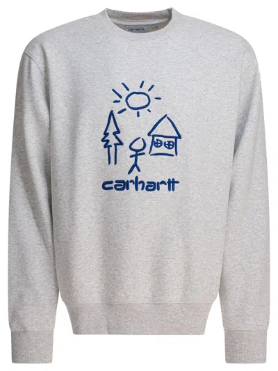 Carhartt Wip "masterpiece" Sweatshirt In White