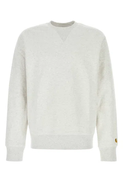 Carhartt Wip Melange Light Grey Cotton Blend Chase Sweat