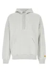 Carhartt Wip Melange Light Grey Cotton Blend Hooded Chase Sweat