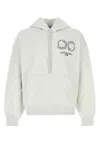 Carhartt Wip Melange Light Grey Cotton Blend Hooded Rotation Sweat