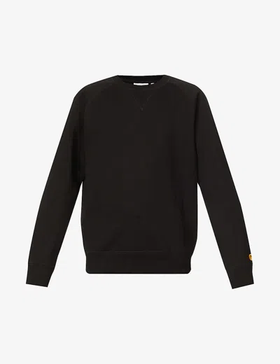 Carhartt Wip Mens Black Chase Cotton-blend Sweatshirt