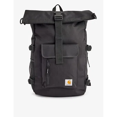 Carhartt Wip Mens Black Philis Water-repellent Recycled-polyester Backpack In Gold