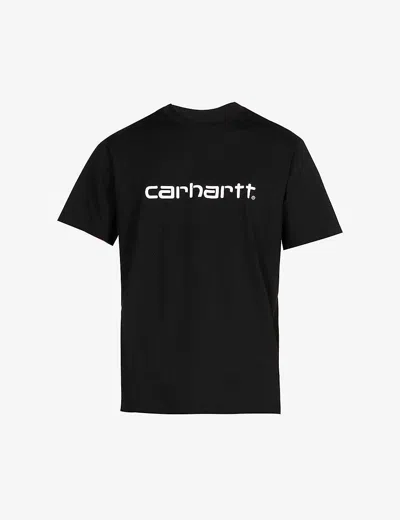 CARHARTT MENS BLACK SCRIPT LOGO-PRINT COTTON-JERSEY T-SHIRT,65747224