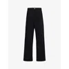 CARHARTT CARHARTT WIP MENS BLACK SINGLE KNEE STRAIGHT-LEG RELAXED-FIT ORGANIC-COTTON TROUSERS