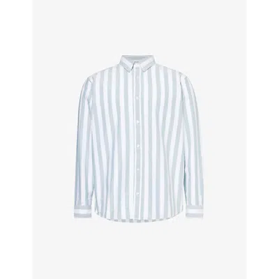 Carhartt Dillion Striped Cotton-poplin Shirt In Chervil / White