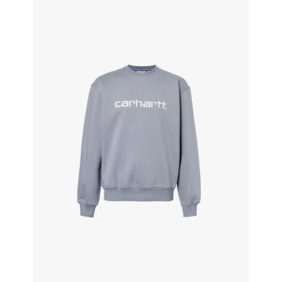 Carhartt Brand-embroidery Crew-neck Relaxed-fit Cotton-jersey Sweatshirt In Grau 1