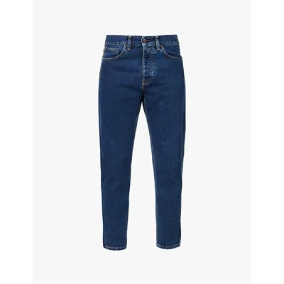 Carhartt Wip Mens Mid Blue Newel Tapered-leg Mid-rise Organic-denim Jeans In Mid Blue