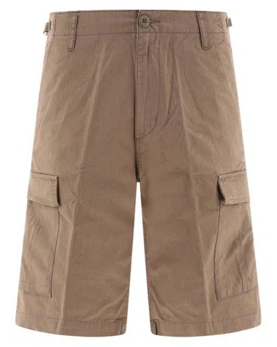 Pre-owned Carhartt Wip Men's Natural Cotton Bermuda Shorts In Brown