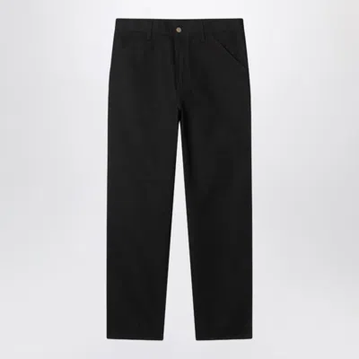Carhartt Wip Men's Single Knee Pant Black Rinsed In Organic Cotton