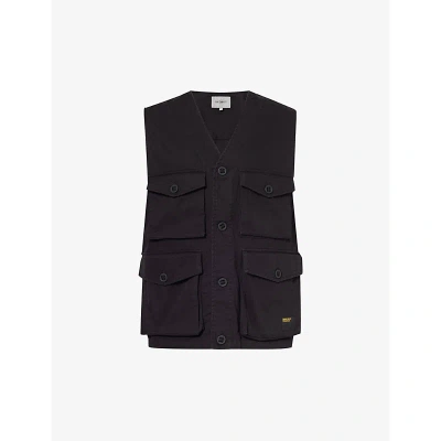 Carhartt Wip Mens Black Unity Brand-patch Regular-fit Cotton Vest
