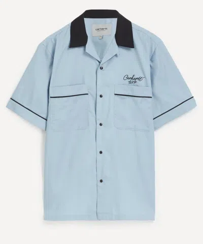 CARHARTT CARHARTT WIP MENS BLUE BOWL SHORT-SLEEVE SHIRT