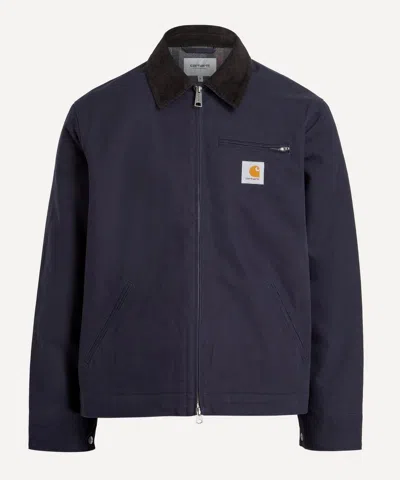 Carhartt Wip Detroit Organic Cotton Shirt Jacket With Velvet Collar In Blue