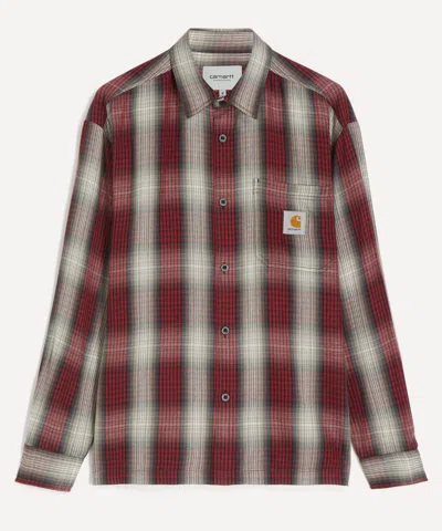 Carhartt Wip Mens Harlin Check Chili Pepper Shirt In Red