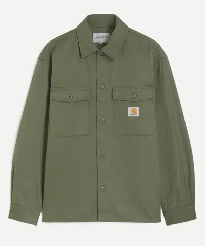 Carhartt Mens Leaf Kelly Oversized Cotton Shirt Jacket In Green