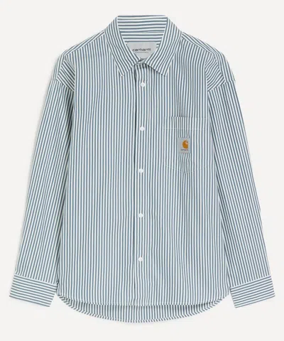 Carhartt Wip Mens Long-sleeve Daldry Shirt In Blue