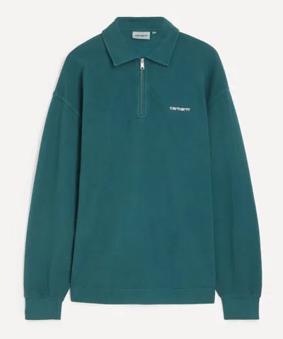 Carhartt Wip Mens Pique Script Sweatshirt In Green