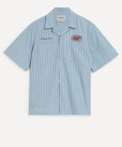 Carhartt Wip Mens Short-sleeve Hendry Shirt In Blue