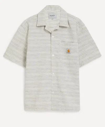 Carhartt Wip Mens Short-sleeve Jacquard Stripe Gellar Shirt In Gray