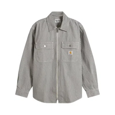 Pre-owned Carhartt Wip Mercer Shirt Jacket 'stripe' | White | Men's Size M