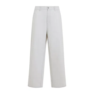 Carhartt Wip Mercer Stripe Graphite Wax Grey Cotton Mercer Single Knee Pants In White