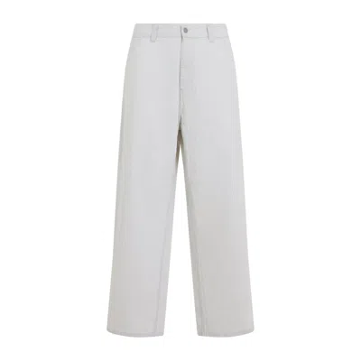 Carhartt Wip Mercer Stripe Graphite Wax Grey Cotton Mercer Single Knee Pants In White
