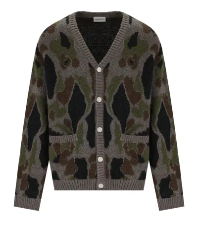 CARHARTT CARHARTT WIP MERTON CAMO DUCK GREY CARDIGAN