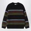 Carhartt Mens Sundling Palisander Merton Striped Knitted Jumper In Black
