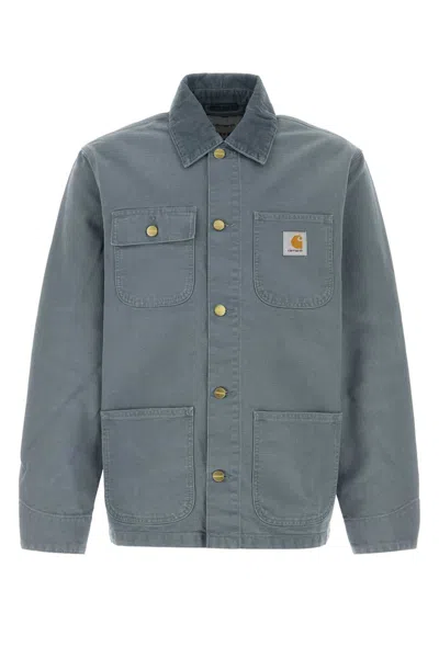 Carhartt Man Shirt Emerald Green Size Xl Organic Cotton In Blue