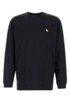 Carhartt Chase T-shirt With Crew Neck And Long Sleeves In Black