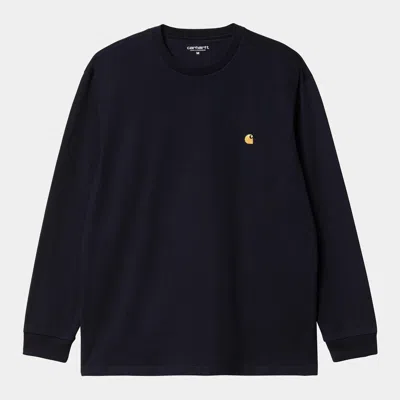 Carhartt Wip Midnight Blue Cotton L/s Chase T-shirt