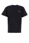 Carhartt Wip Midnight Blue Cotton S/s Chase T Shirt In Black