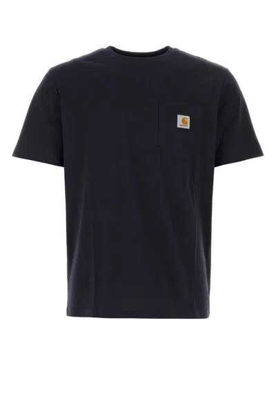 CARHARTT CARHARTT WIP MIDNIGHT BLUE COTTON S/S POCKET T SHIRT