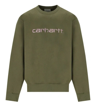 Carhartt Cotton Blend Sweatshirt With Logo In Green