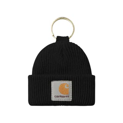 Pre-owned Carhartt Wip Mini Watch Hat Keychain 'black' | Men's Size Onesize
