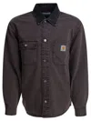 Carhartt Denim Shirt Jacket Long Sleeves In Black