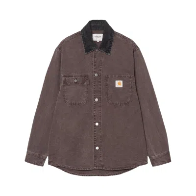 Pre-owned Carhartt Wip Mitch Shirt Jacket 'palisander/black (dusky Canvas)' | Brown | Men's Size L