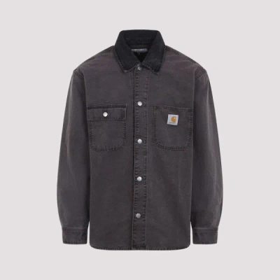 Carhartt Wip Black Mitch Shirt Cotton Jacket In Gray