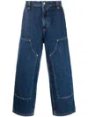 Carhartt Deep Indigo Relaxed Fit Utility Jeans With Multi-patch Pockets In Blue
